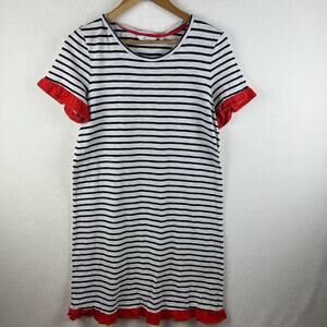 Boden Women’s Size 8R Navy Striped 100% Cotton Short Sleeve Mini Dress
